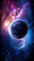 Wall Mural - create a colorful learning poster for kids, featuring a playful outer space scene with educational s
