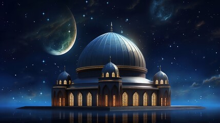 mosque in night