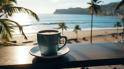 Sticker - coffee on the beach