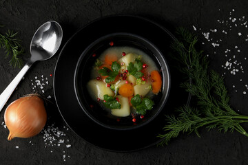 Wall Mural - Vegetable soup, concept of healthy food, healthy nutrition