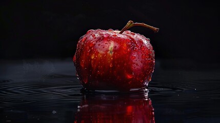 Canvas Print - Red Apple Floating on Water