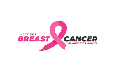 Wall Mural - Breast Cancer Awareness Month. background, banner, card, poster, template. Vector illustration.