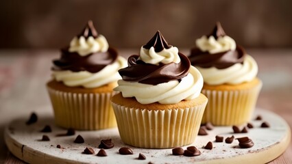 Canvas Print -  Deliciously decorated cupcakes ready to be enjoyed