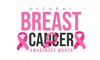 Wall Mural - Breast Cancer Awareness Month. background, banner, card, poster, template. Vector illustration.