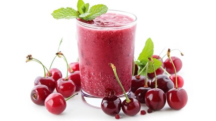 Poster - Cherry Smoothie with Fresh Cherries