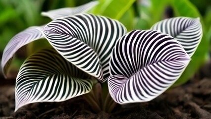 Wall Mural -  Striped beauty in bloom a natures artistry