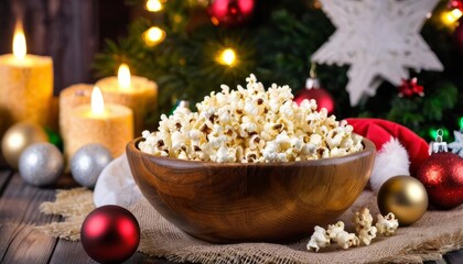 Wall Mural -  Cozy Christmas Popcorn Delight