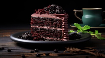 Wall Mural - cake with chocolate