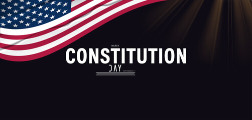 Patriotic Constitution Day image with an American flag