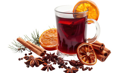 Mulled wine on transparent background 