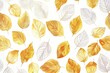 © Barra Fire - A pattern with a cartoonistic illustration of a white and gold leaves white background. Thick cartoon