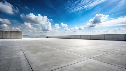 vast outdoor concrete canvas under the open sky, a minimalist dream with endless asphalt pure copysp