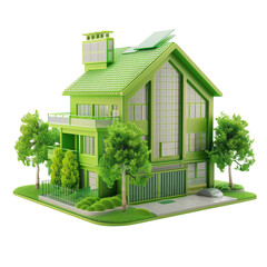 Poster - 3D Green Building, on isolated transparent background