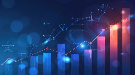 Digital business development chart with interactive elements