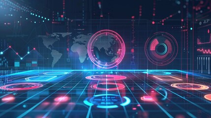 Digital business development chart with interactive elements
