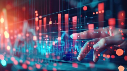 Digital business development chart with interactive elements