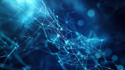 Wall Mural - exploration of digital connections and networks in a vibrant blue abstract background