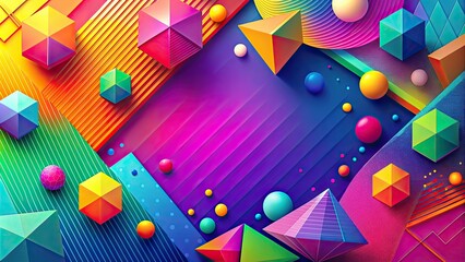 Wall Mural - Abstract background with vibrant colors and geometric shapes, abstract, background, vibrant, colors, geometric, shapes