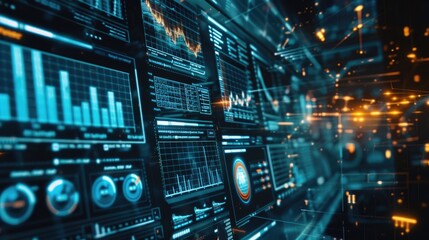 Digital marketing strategy layout with futuristic elements