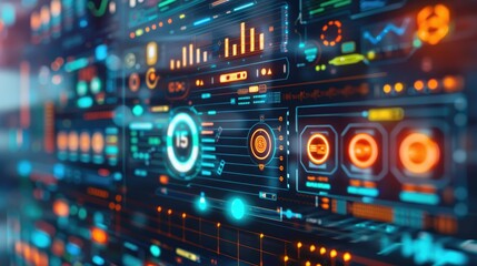 Digital marketing strategy layout with futuristic elements
