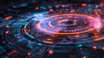 Digital marketing strategy layout with futuristic elements