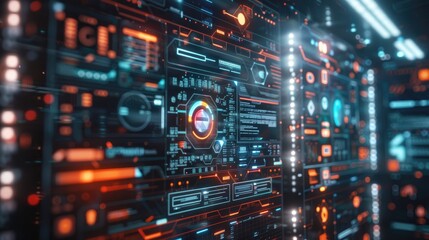 Digital marketing strategy layout with futuristic elements