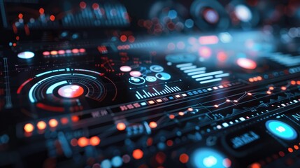 Digital marketing strategy layout with futuristic elements