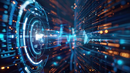 Digital marketing strategy layout with futuristic elements