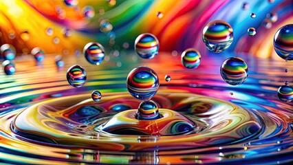 colorful abstract water droplets in vibrant artwork, water, drops, colorful, vibrant, abstract, art,