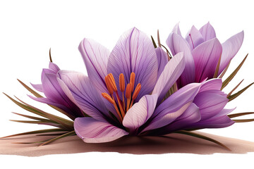 Saffron plant isolated on a transparent background