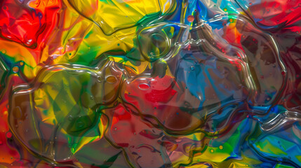 Wall Mural - a close up of a colorful liquid filled bowl with lots of liquid