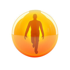 Canvas Print - 3d human with Sunrise icon, on isolated transparent background