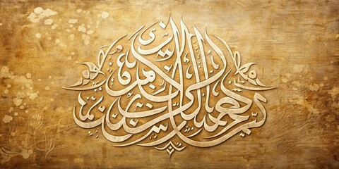 Arabic message written in elegant calligraphy on a textured background , Arabic, communication, Middle Eastern, Islamic