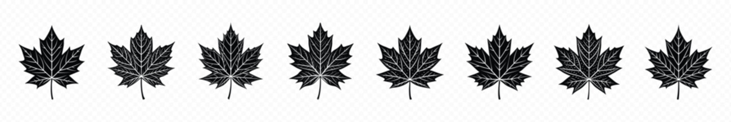 Wall Mural - canadian autumn maple leaf isolated flat vector silhouette icon, a simple maple leaf icon, maple lea