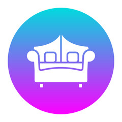 Sticker - Sofa vector icon. Can be used for Comfort iconset.