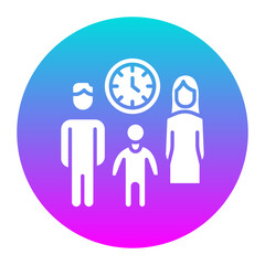 Sticker - Family Time vector icon. Can be used for Home Based Business iconset.