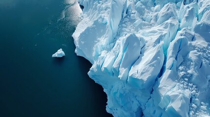 Polar ice caps and glaciers representing Earth's changing climate