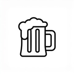 mug of beer with foam icon isolated on white