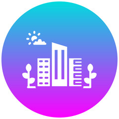 Sticker - Green City vector icon. Can be used for Earth Day iconset.