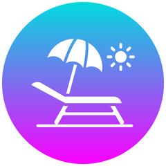 Canvas Print - Sun Lounger vector icon. Can be used for Coastline iconset.