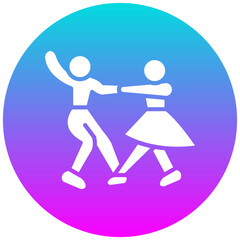 Sticker - Dancing Couples vector icon. Can be used for Festa Junina iconset.