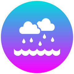 Poster - Ocean Rain vector icon. Can be used for Ocean iconset.