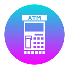 Sticker - Atm vector icon. Can be used for Supermarket iconset.