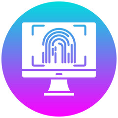 Poster - Biometric Computer vector icon. Can be used for Biometrics iconset.