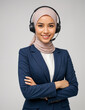 © AnggiDimas - portrait of beautiful call center woman with hijab