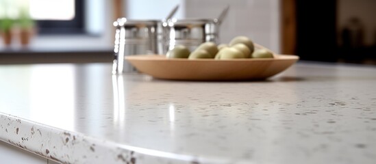 Sticker - Close-up of a Light-Colored Countertop in a Kitchen