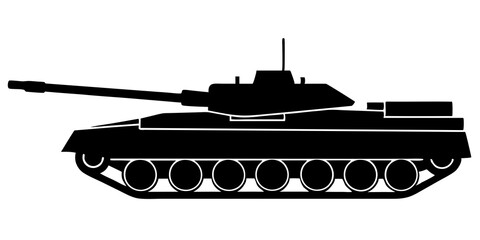 Tank Silhouette Design: Dynamic Military Vehicle Image for Posters