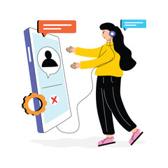 Wall Mural - get your hand on this flat illustration of customer deal