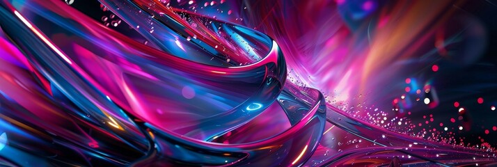 Wall Mural - abstract background with swirling purple and blue lights, creating a sense of movement and energy. t