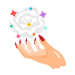 Wall Mural - A magical hand sticker designed in flat style 

